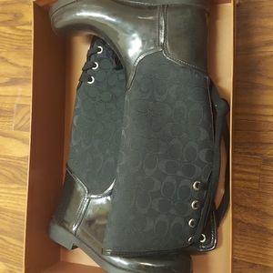 Coach Rain boots Size 9m blk